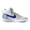 Nike Court Borough Leather Comfortable Versatile Non-Slip Shock Absorbing Durable Mid-Top Kids Sneakers Kids Sneakers White Blue FB7177-141