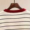 Women's Contrast Stripe Long Sleeve Knit Top