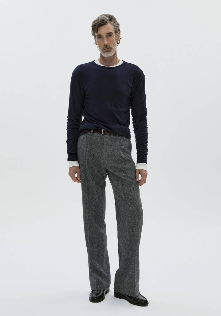SAVAGE Wool Crewneck Jersey Long Sleeve - Navy