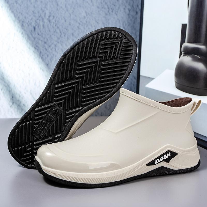 New men's rain shoes waterproof shoes non-slip rain shoes short rain boots fashion casual foot rubber shoes
