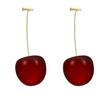Japanese and Korean Red Cherry Cherries Earrings, Sweet Temperament, Versatile Personality, Fashion, Niche Design Earrings