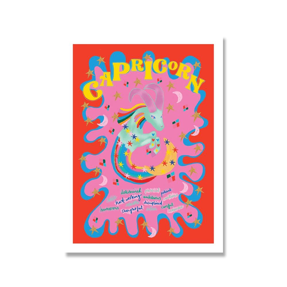 Zodiac Constellation Art Poster Print Abstract Boho Colorful Weird Canvas Painting Wall Picture Nursery Living Room Home Decor