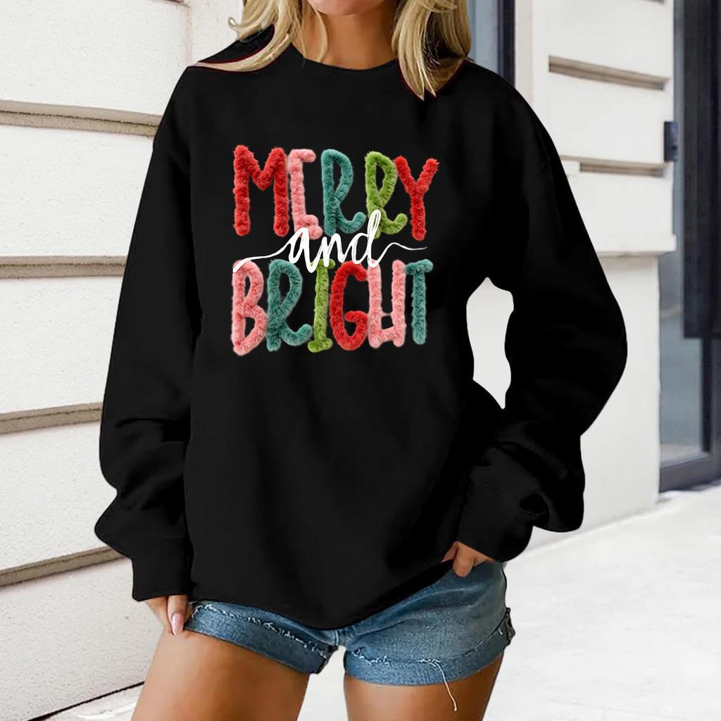 Women's Loose Comfortable Casual Fashionable Character Printing Round Neck Long Sleeved Sweatshirt