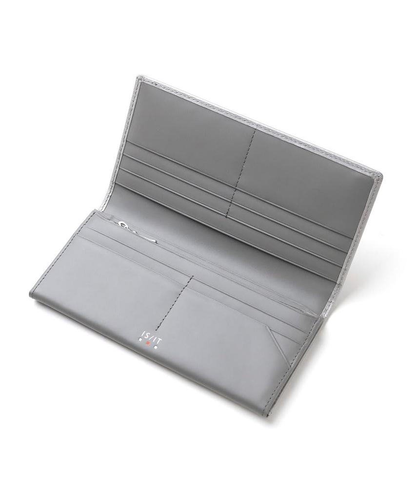 Polymer Long Wallet Card Tier Leather [IS/IT] 13, Men's Cowhide, No.989606 (Silver)
