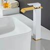 Waterfall Basin Faucet Gold and Black Sink Waterfall Mixers Bathroom Faucet Deck Mounted Washbasin Taps