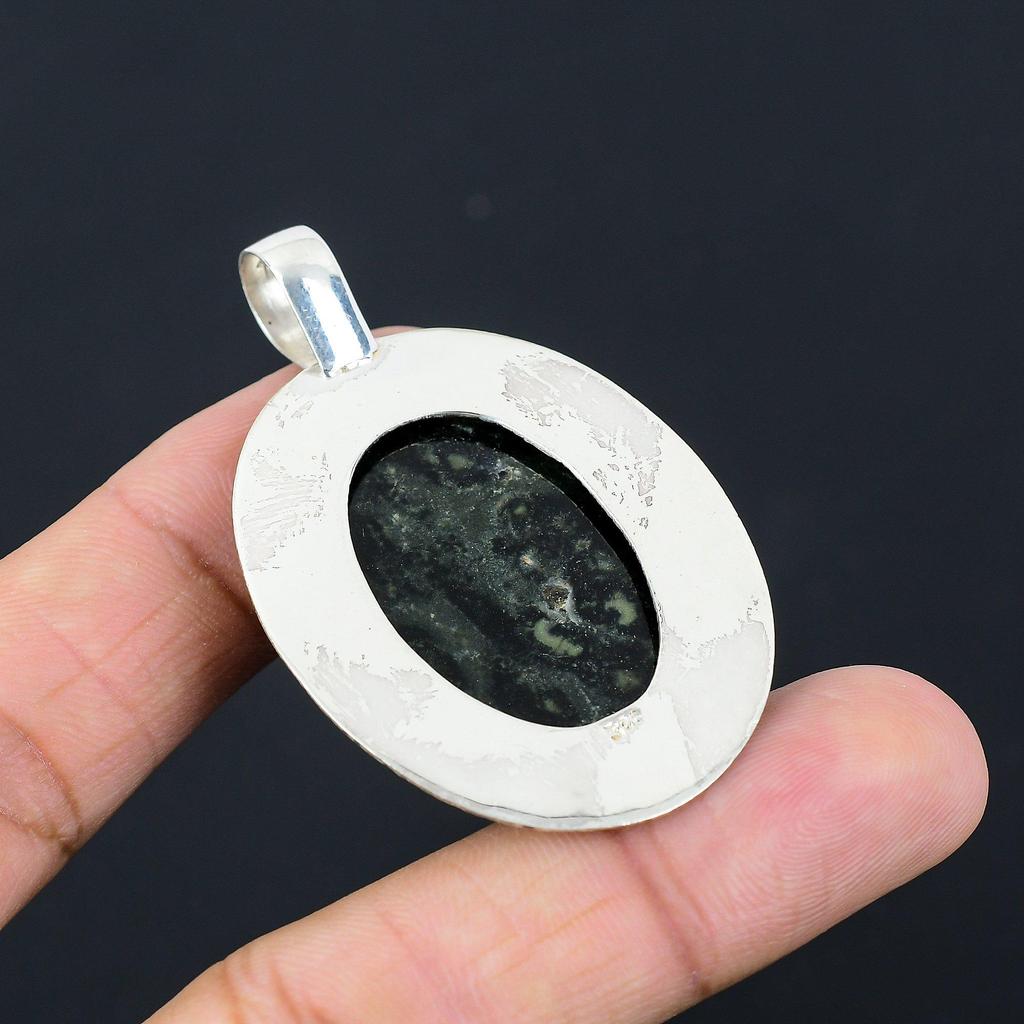Womens Day Deal Oval Kambaba Jasper Gemstone 925 Silver Daughter Wedding Pendant