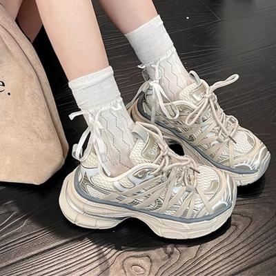 Platform dad schoenen dames herfst nieuw klein leer verhogend ademend casual sportschoenen