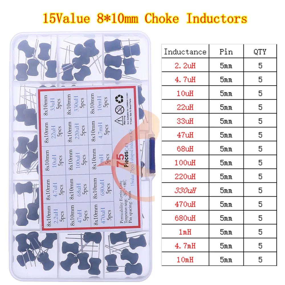 2.2uH 3.3uH 4.7uH 6.8uH 10uH 22uH 47uH 68uH 100uH 220uH 1mH 4.7mH 10mH 100mH Toroid Core Choke Color Ring Inductor Assorted Kit