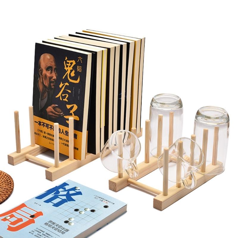 Multi Purpose Wooden Kitchen Storage Shelf for Commercial Home Use Space Saving Cups Bowls Teaware Display Stand