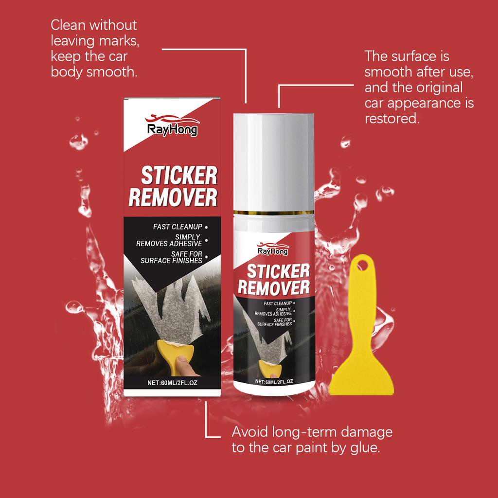 Powerful Automotive Adhesive Remover Spray Dissolves Sticky Tap Glue Decal Residue from Car Glass Metal Plastic Includes Tools