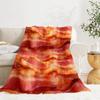 Food Bacon Flannel Throw Blanket Lightweight Super Soft Cozy Teen