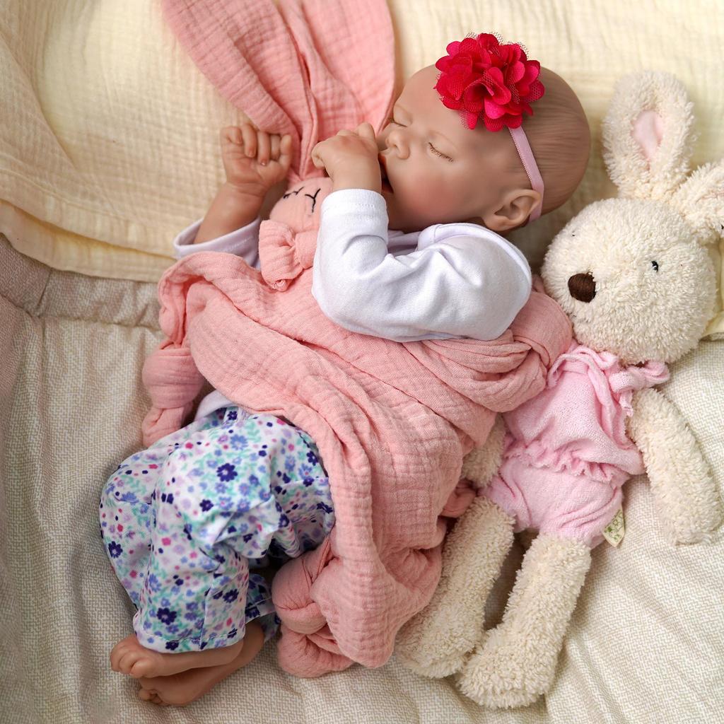 45cm Finished Reborn Baby Doll Twin A Full Vinyl Body 3D Skin Visible Veins Collectible Art Doll For Girls