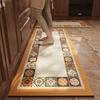 Vintage Light Luxury Kitchen Floor Mat Anti-slip Carpet Oil-proof Waterproof PVC Leather Washable Rug Long Rugs Alfombra Cocina