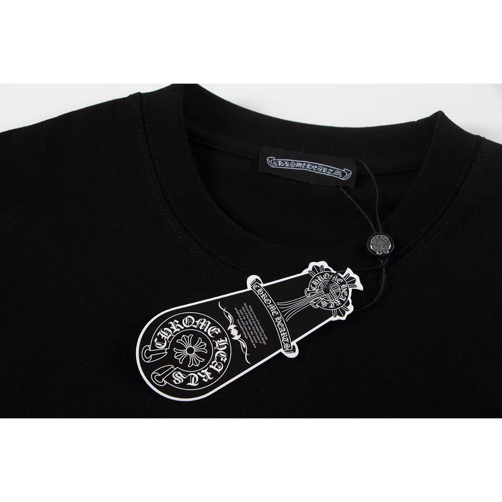 W372 CHROME HEARTS 2025 Summer New High Quality Cotton Round Neck Loose Large Size Men's and Women's T-shirt Couple T-shirt