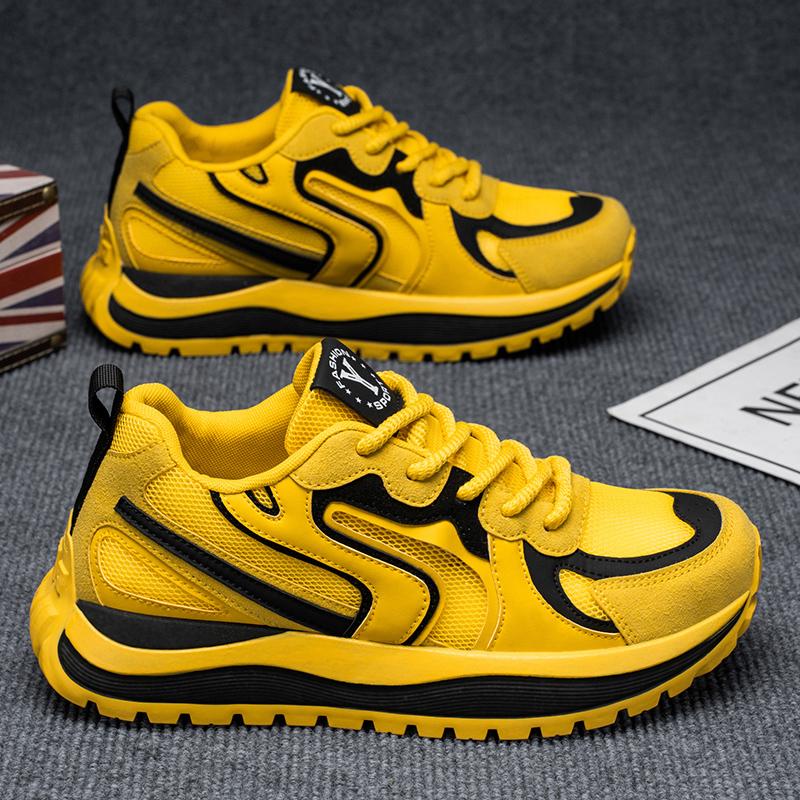 

Новые модные мужские кроссовки Four Seasons с толстой подошвой для студентов и мальчиков, трендовые кроссовки с мягкой подошвой, дышащие, повседневные кроссовки для бега 41