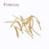 DIY Accessories Wholesale 50 Pcs 18K Gold Plated Metal Smooth Curved Tube Beads For Handmade Jewelry Making