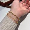 National Style Ancient Peony Flower Full Diamond Bracelet Double-Sided Can Be Worn Versatile Exquisite Jewelry