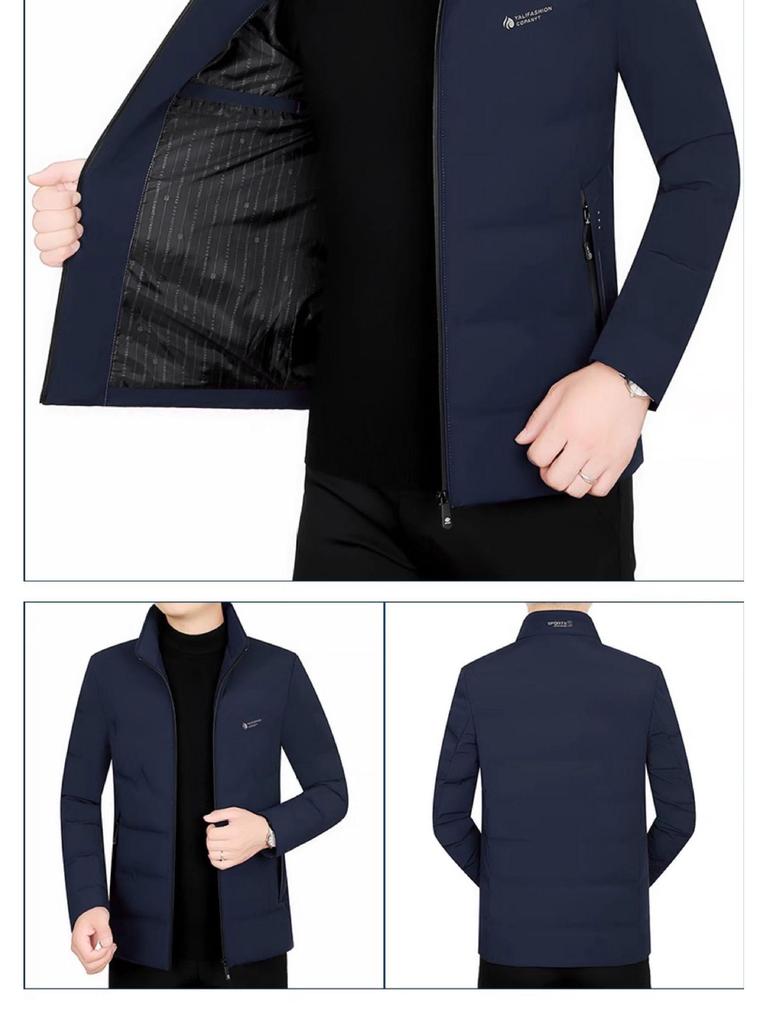 Męska lekka kurtka puchowa Pierre Cardin o dopasowanym kroju - Casualowy płaszcz jesienno-zimowy dla osób w średnim wieku i starszych