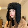 Autumn and Winter Velvet Warm Hat Windproof Ear Protection Big Head Circumference Hat Women