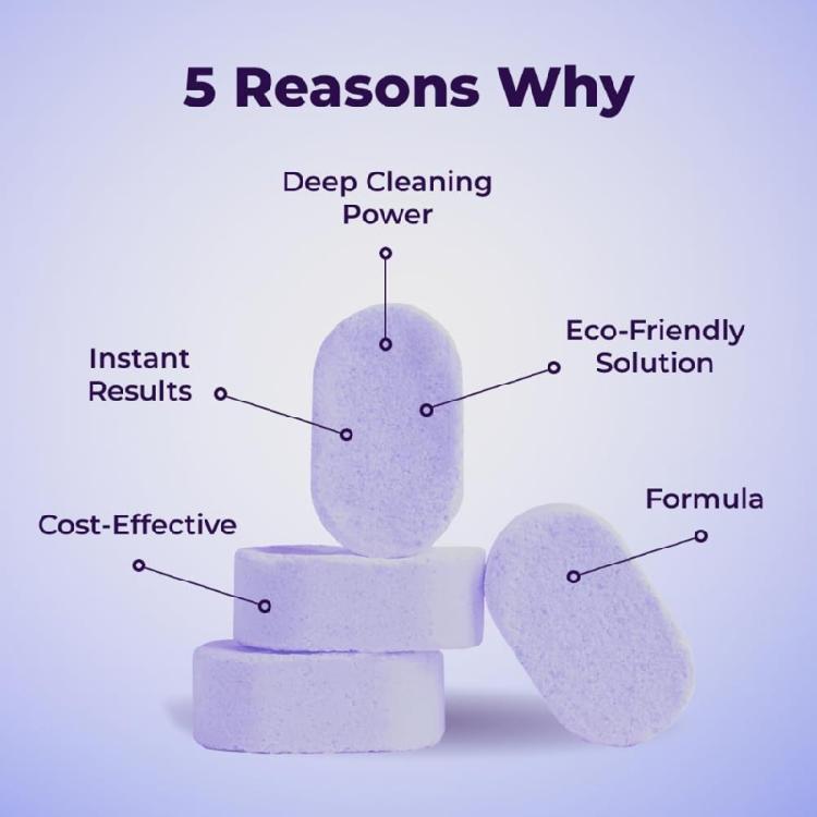 6Pcs Cleaning Tablets With Reusable Dispenser Bottle For Kitchen Countertop Sink Appliance Cleaning Nontoxic Formula
