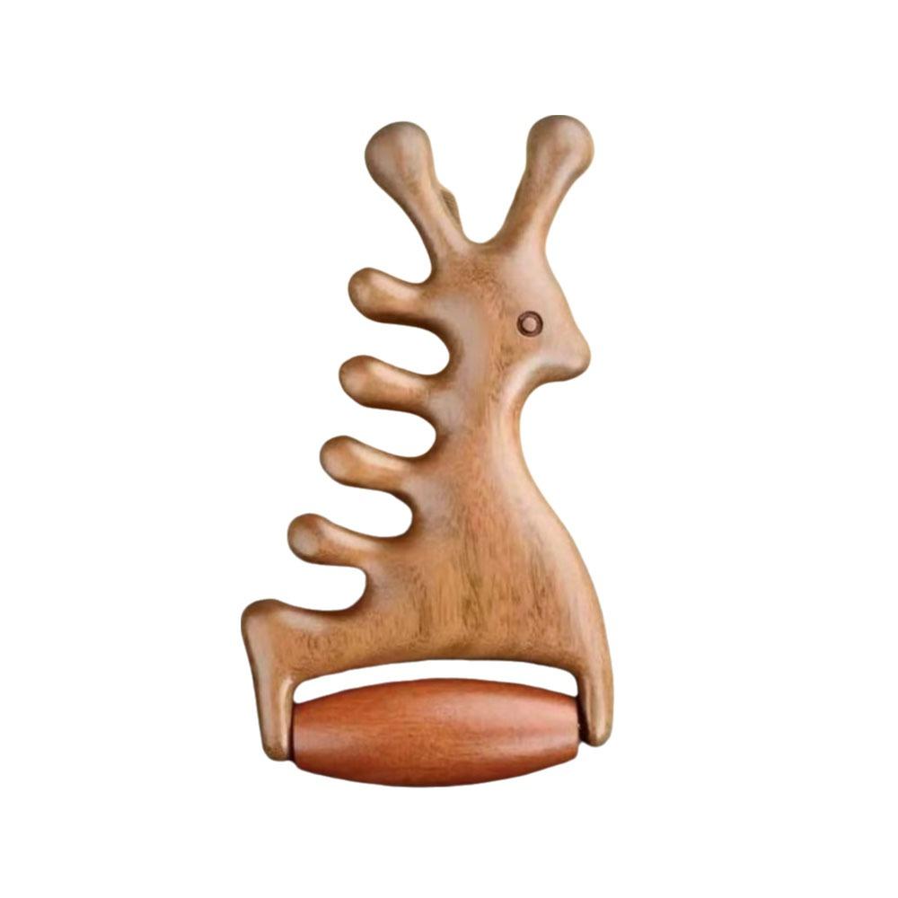 

Wooden Head Massage Comb Wide Tooth Wood Therapy Massage Comb Portable Body Meridian Massage Comb 1pc