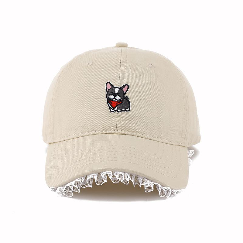 Dopamine Cartoon Small Animal Lace Cowboy Baseball Cap Female Cap Showing Face Small Versatile Hat