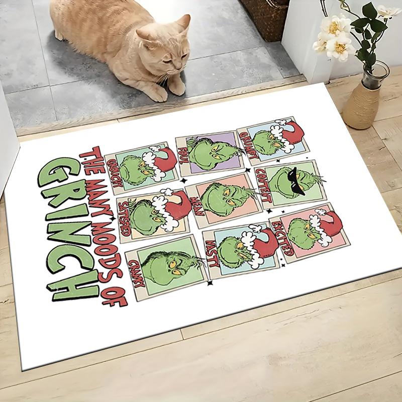 Grinch'S Many Expressions Carpet Rug Soft Washable Antislip Home Living Room Sofa Mats Personalized Christmas Rug