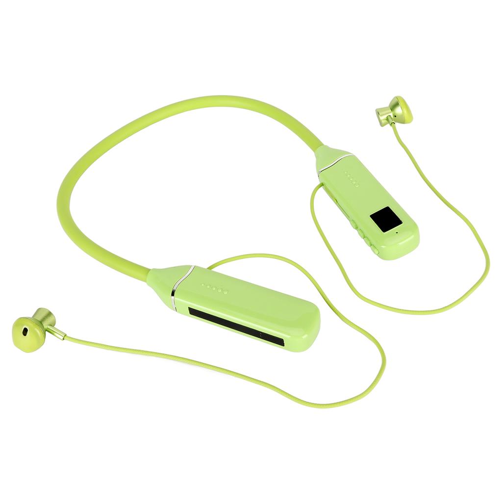 Bluetooth Neckband Headphone LED Power Display Memory Card Playback Magnetic Earbuds Headset with