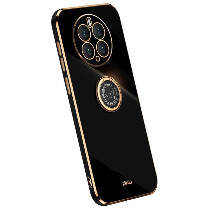 

XINLI Kickstand Phone Case for Huawei Mate 50 Pro 4G,Electroplating Bump Poof TPU Back Cover Black