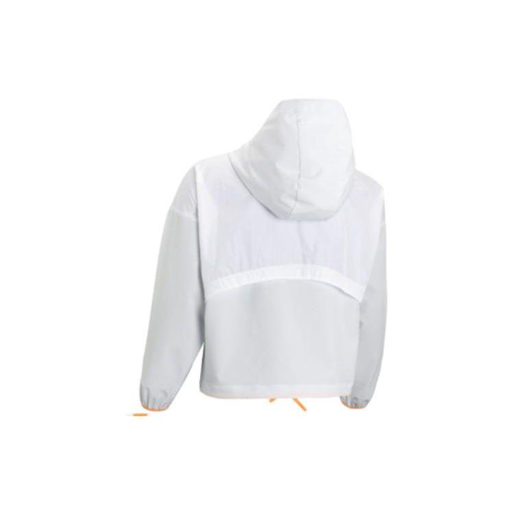 Under Armour Solid Print Woven Hooded Jacket Women Outerwear White 1377550-100
