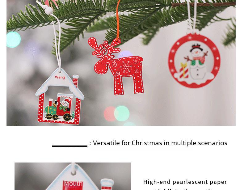 Creative Wooden Christmas Ornaments: Small Reindeer Tree Pendants with Exquisite Painted Box