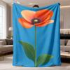 2026 Latest Flannel Blanket Poppy Flower Throw Blanket Lightweight Flannel Sofa Bedspread Turquoise & Coral Print AllSeason Soft Couch Cover Decorativ