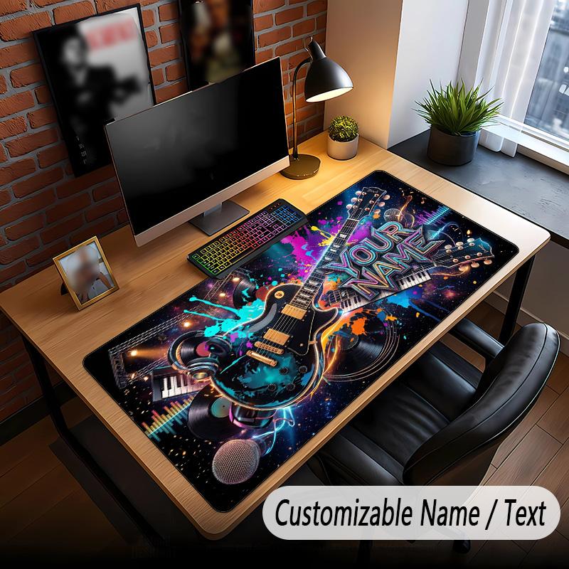 Music General Theme Custom Mouse Pad Personalized With Name Text Customized Desk Mat For Office Home Decor