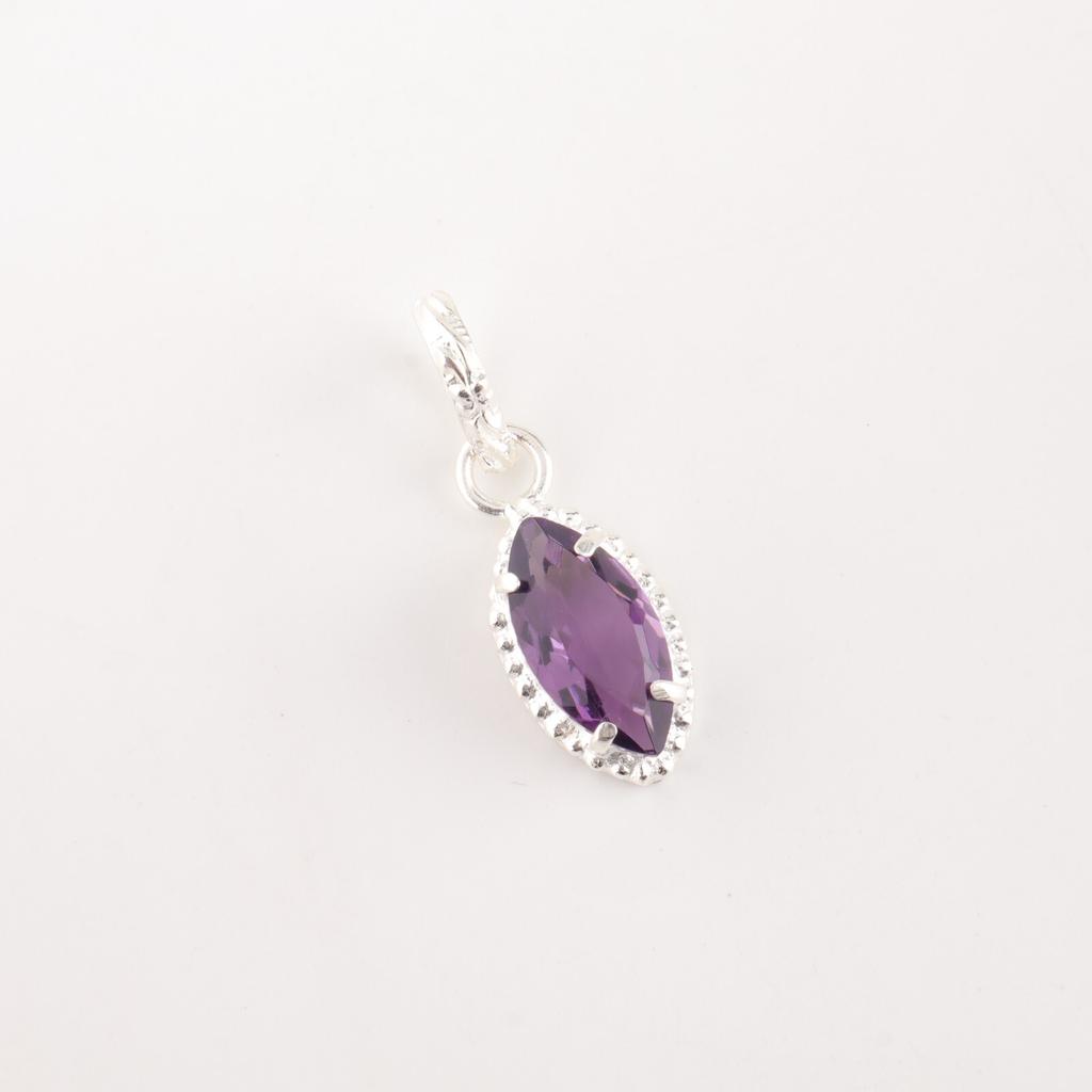 Natural Amethyst Gemstone 925 Sterling Silver Jewelry Handcrafted Women Pendant PP-59-3