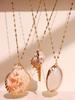 Retro Gold-Tone Shell Pendant Necklace Unique Layered DIY Fashion Jewelry for Women Perfect for Beach Vacations Gift Idea