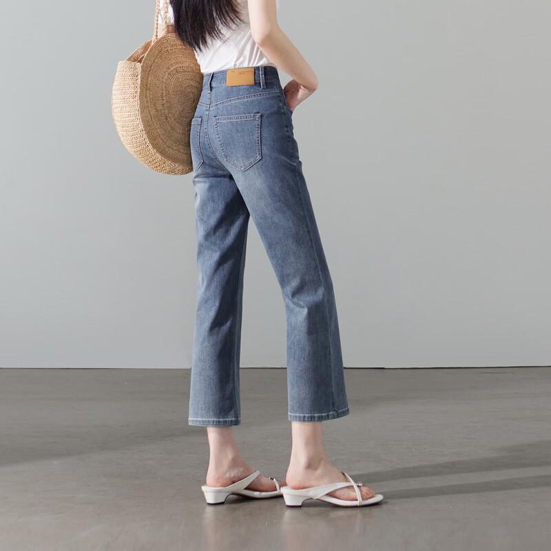 SOFSIL Damen Schlanke Bootcut Jeans mit Schlag am Knöchel