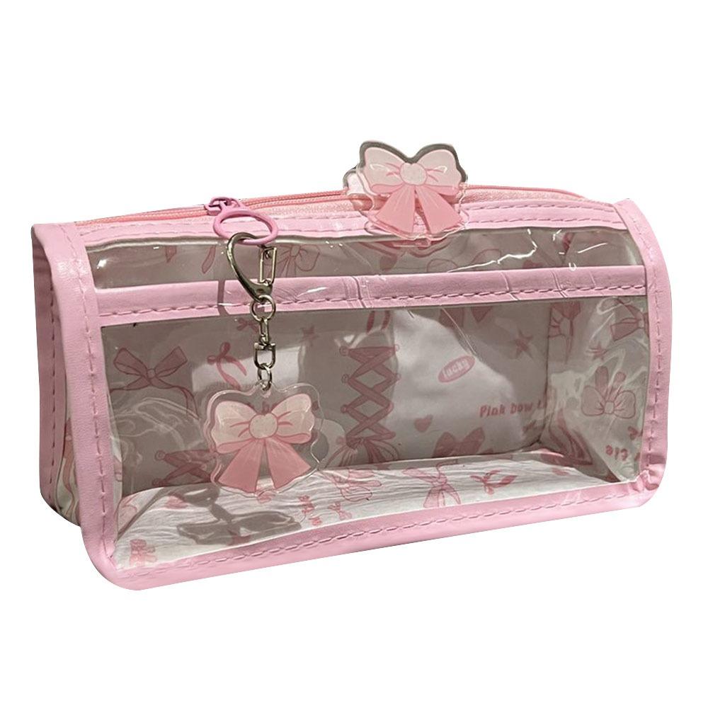 

Large Capacity Pen Bags Transparent Triangle Pencil Bag Cute Stationery Bag School Supplies