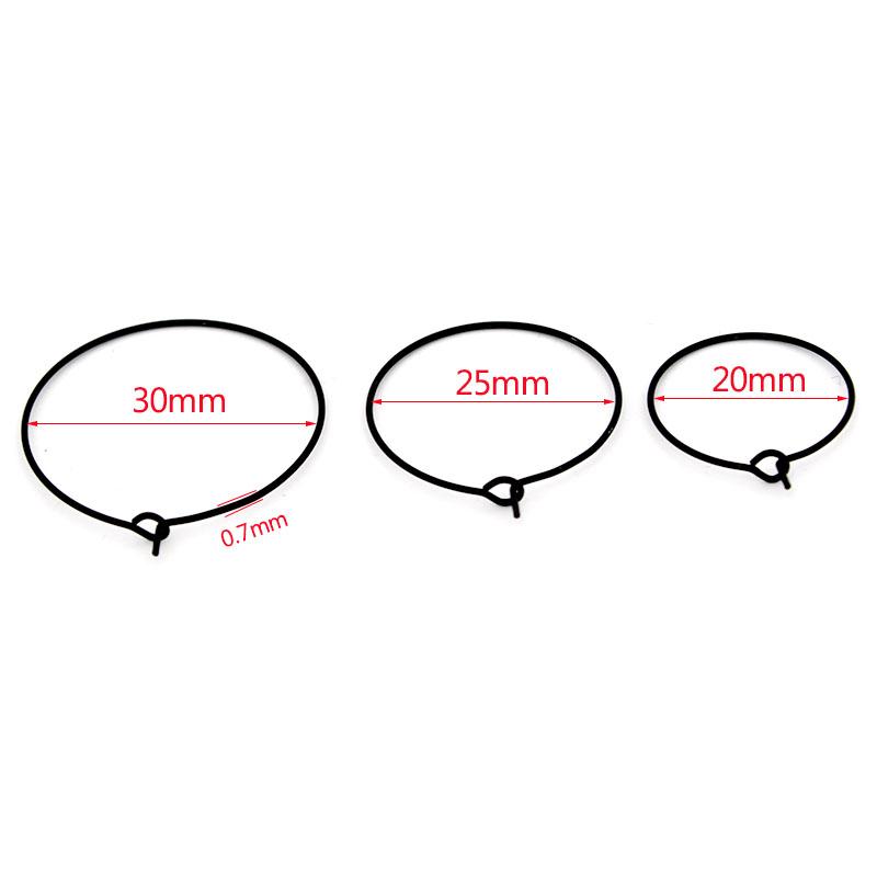 20Pcs Stainless Steel Black Plated Wine Charm Holder Earrings Hoops Big Circle Ear Wire DIY Jewelry Making Findings Supplier