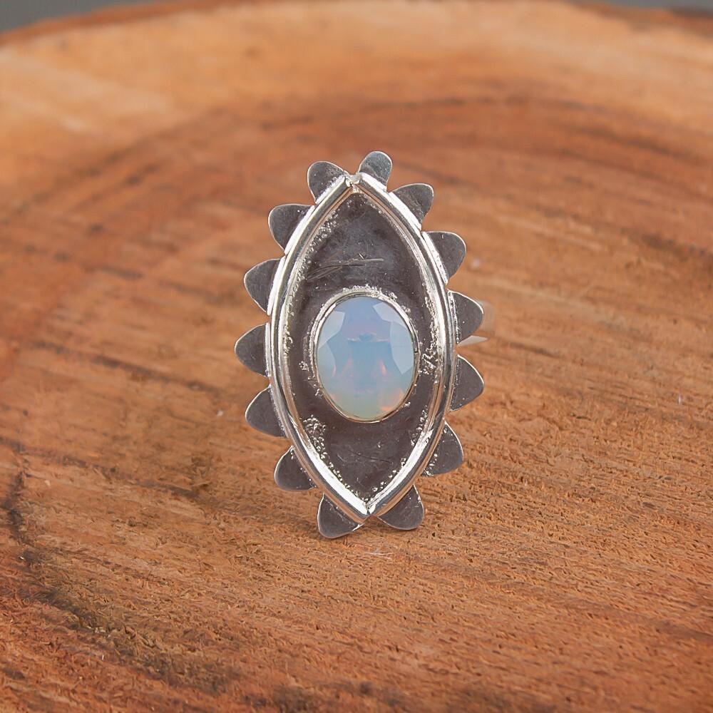 Rare Milky Opal Gemstone 925 Sterling Silver Jewelry Handmade Ring Gift For Her RR-6-17