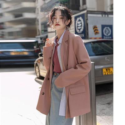 Women's Clothing Classic Minimalist Black Double Breasted Loose Casual Temperament Women's Suit Top Jacket
