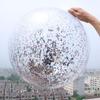 PVC Inflatable Transparent Beach Ball with Blue Sequins for Water Play and Photo Props