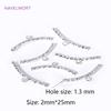 2mm*25mm 18K Gold Plated Corrugated Curved Long Tube Beads Connectors Bails For DIY Jewelry Making Bracelet Necklace Accessories