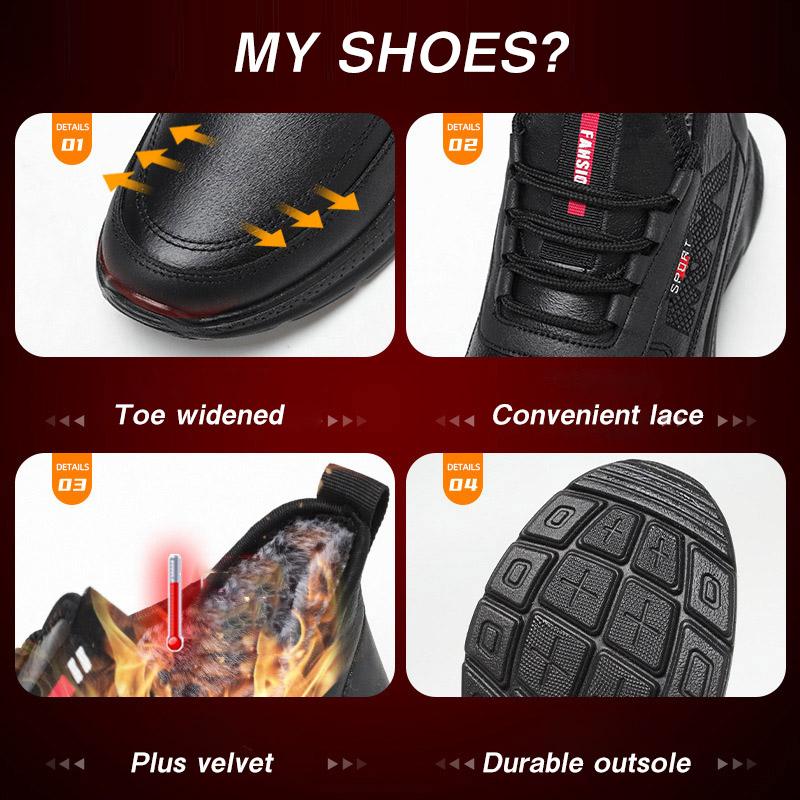 Зимние теплые мужские ботинки из искусственной кожи — фото 4