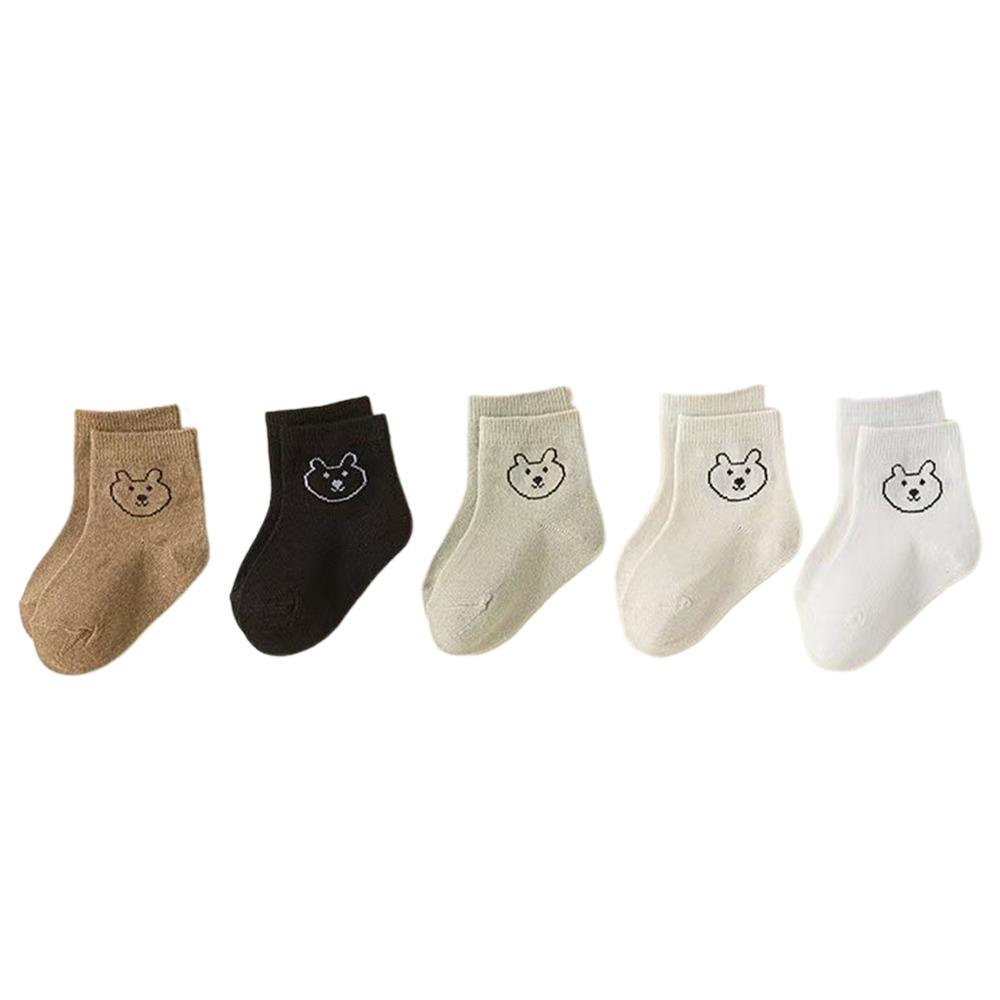 

5 Pairs Moisture-Wicking Baby Socks Breathable Mid-Calf Student Socks Kids Socks for Boys & Girls L (3–5Y)-5 Pairs