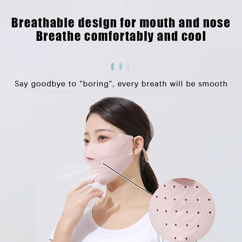 Ice Silk Face Mask Uv Sun Protection Summer Adjustable Breathable Mask Men Women Outdoor Running Cycling Sports Mask