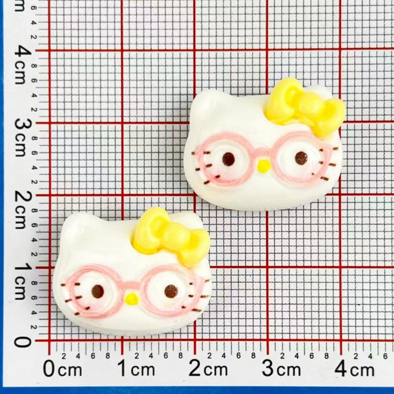Cartoon Cat Resin Accessories: Glasses, Hair Clips, Bracelets, Keychains & Ornaments