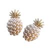 Elegant Pearls Pineapple Studs Earrings Unique Pineapple and Pearls Earrings Stylish Ear Accessory for a Good Look