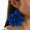 Blue Enchantress, Large Flower Earrings, Exquisite and Textured, Performance Banquets To Celebrate the Festival