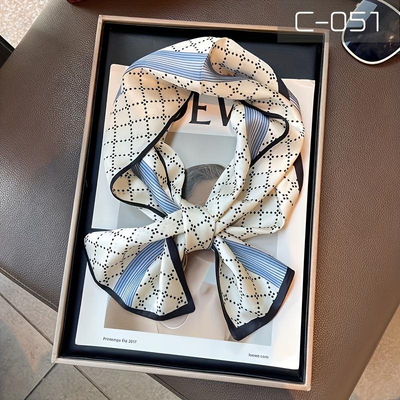 

Новый Шарф из Искусственного Шелка Длинный Женский Принтованный Тонкий Узкий Шарф Сумка Повязка на Голову Сатиновый Шарф Женский 145x15CM