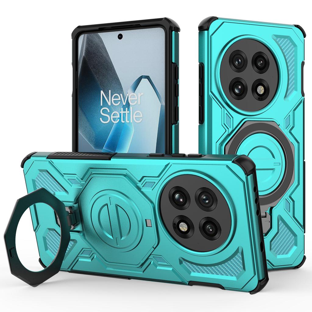 For OnePlus 13 Magnetic Case Rotating Metal Kickstand PC+TPU Phone Back Cover